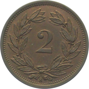 2 Rappen 1875 B - fast stempelglanz